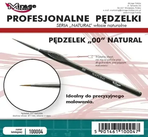 PINCEL MIRAGE NATURAL n.º 2/0 (cerdas naturales)