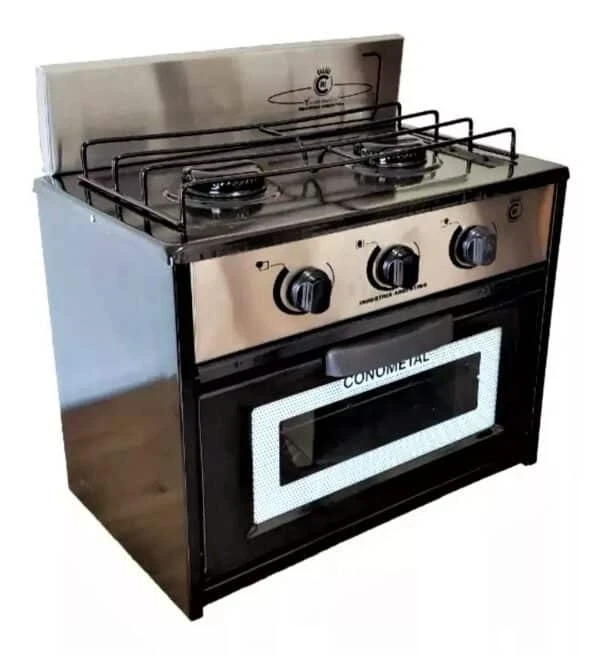 Anafe Cocina 2 Hornallas Con Horno Gas Envasado o Natural Premium | CONOMETAL 2