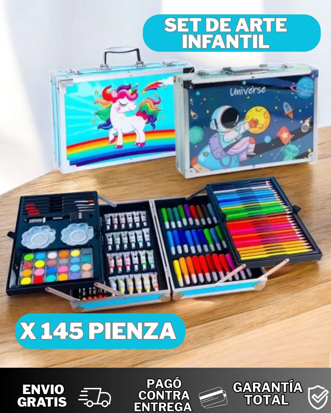 SET DE ARTE INFANTIL X 145 PIEZAS 
