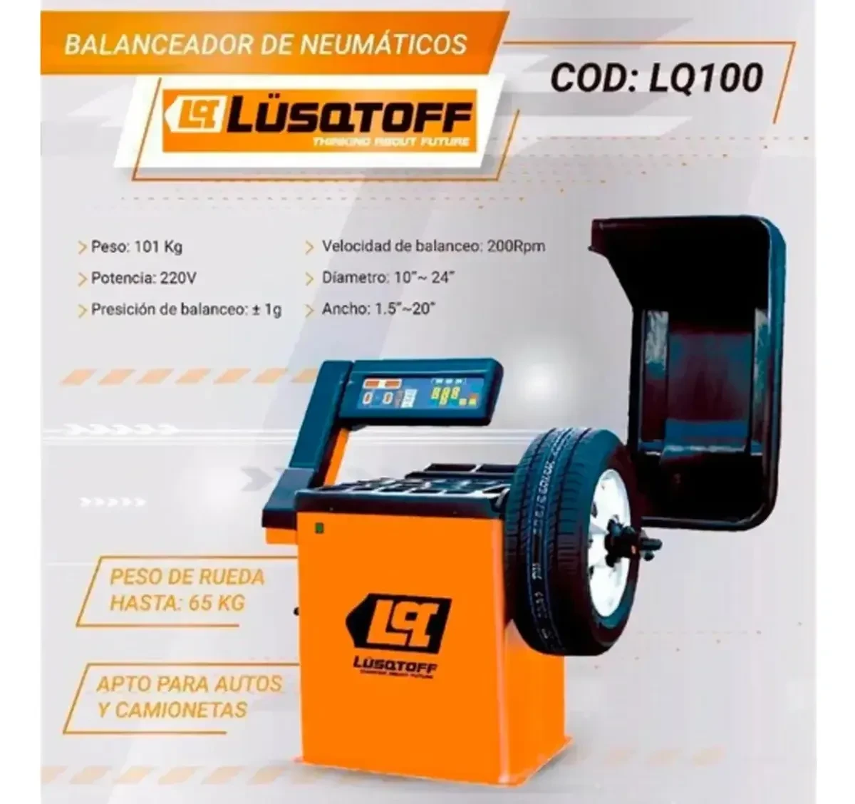 Balanceador De Neumáticos Profesional Lusqtoff Lq-100