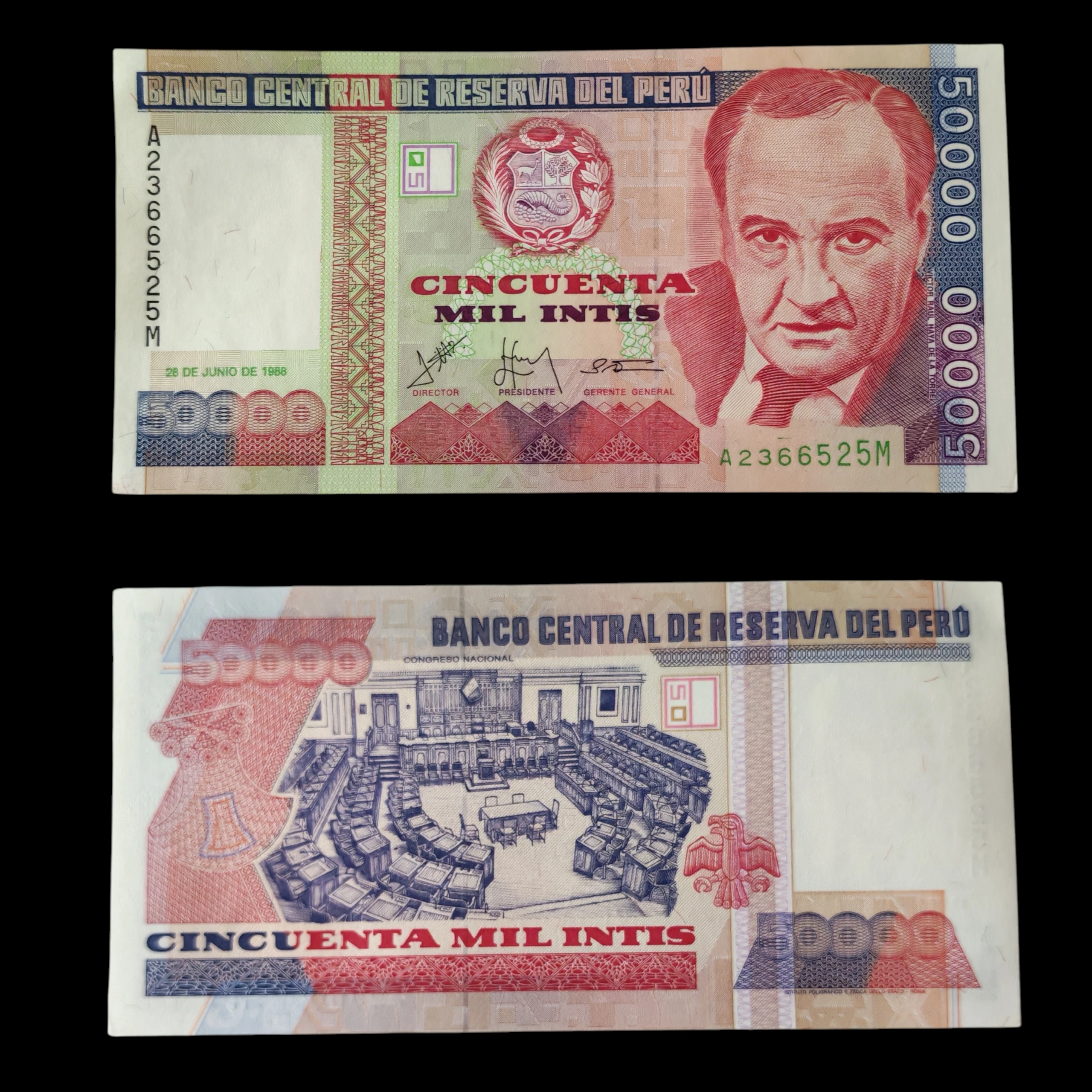 ° Perú 50 mil intis UNC
