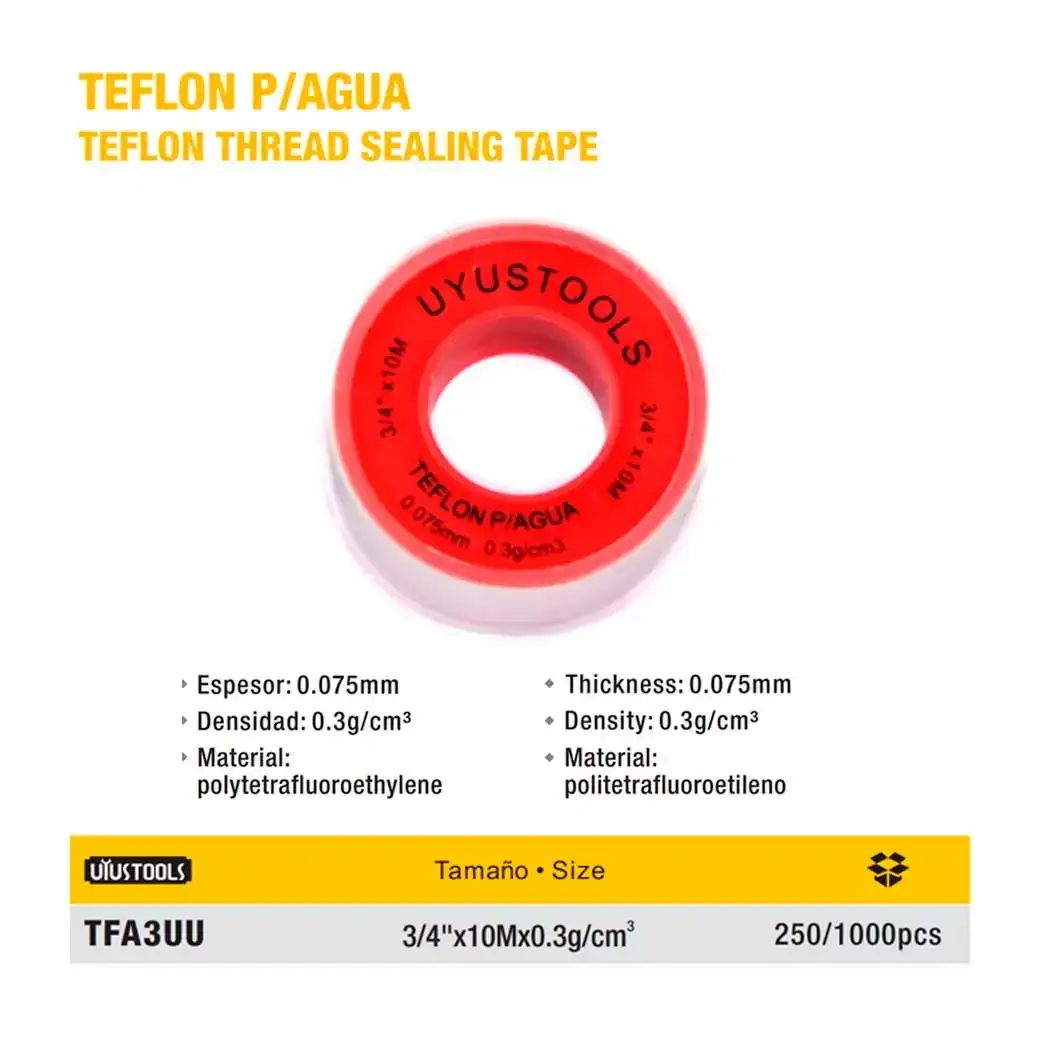 TEFLON en CINTA AGUA UYUST 3/4"x10M (10pz/paq)
