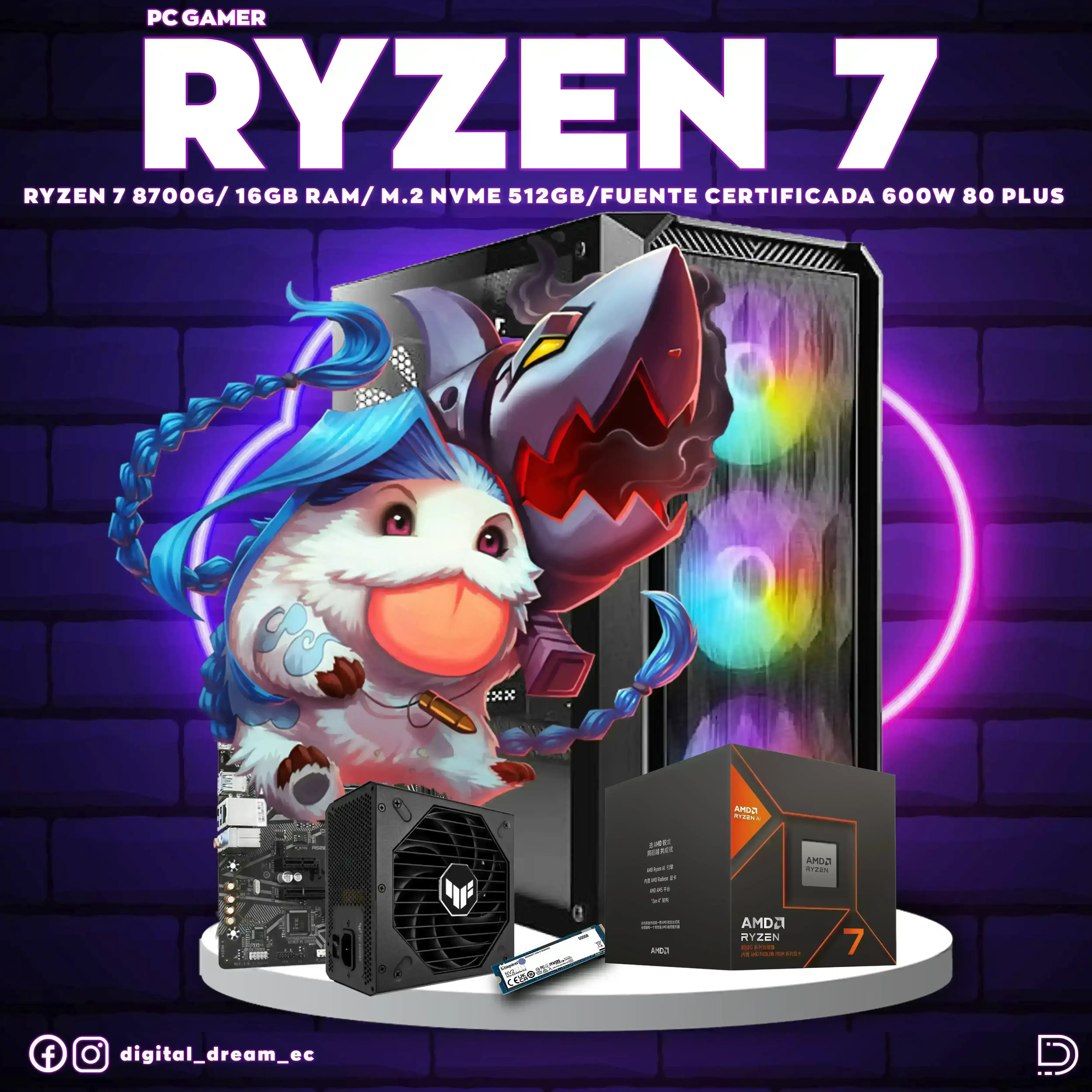 RYZEN 7 8700G 16GB RAM M.2 512GB