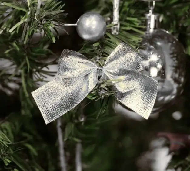 Adorno navideño moños 12 piezas 5.5 cm 2