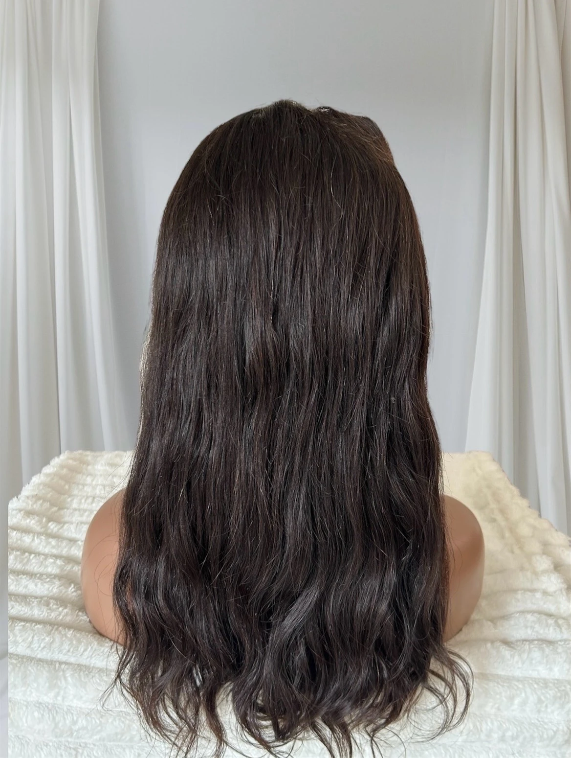 Peluca cabello Humano 18 pulgadas color #2, frontal 5x5 glueless  4