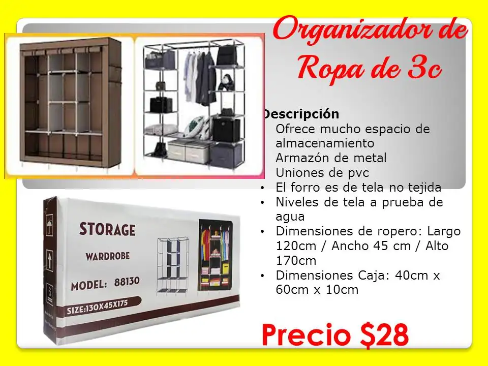 Organizador de ropa de tres cuerpos 3