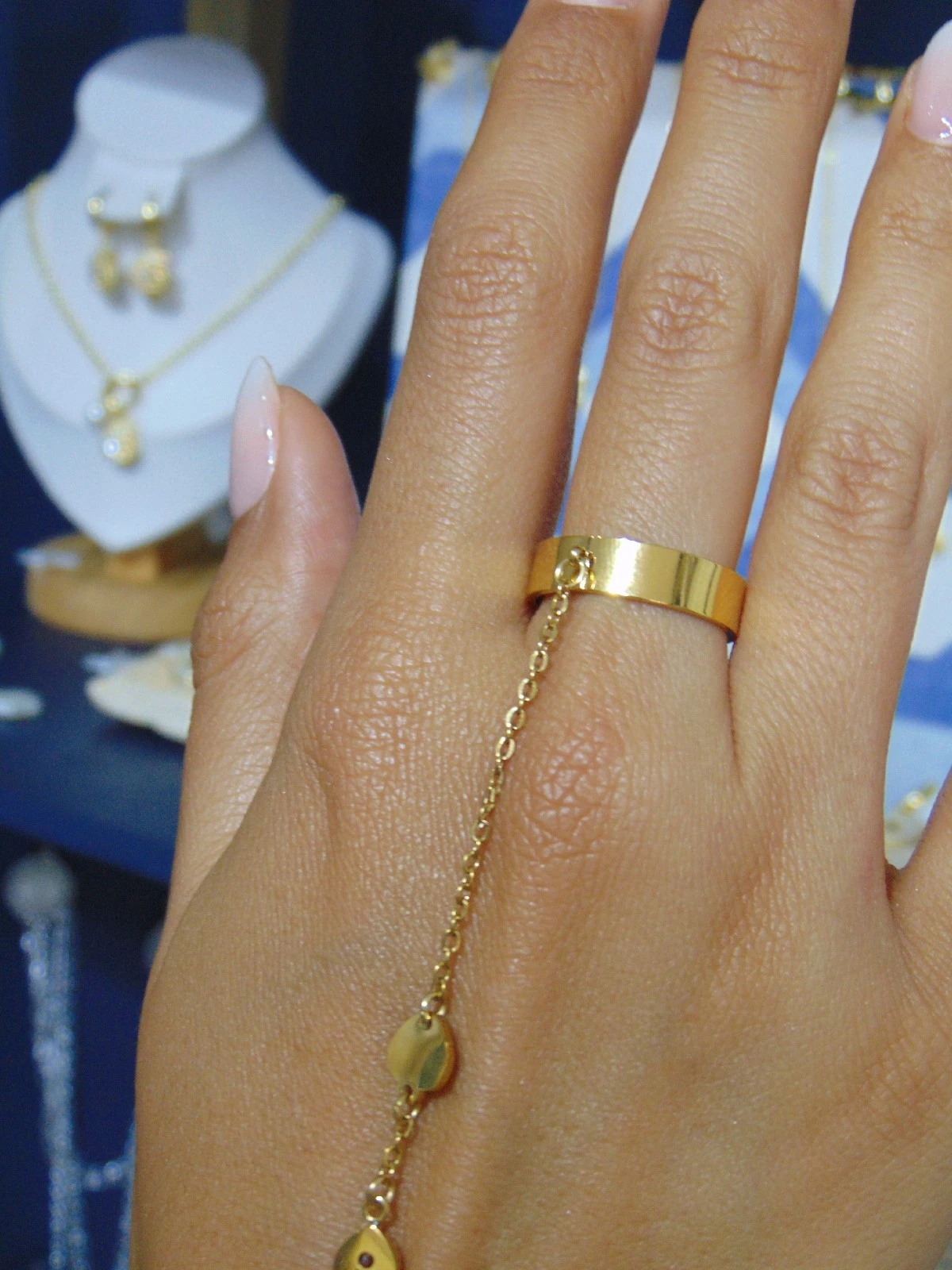 PULSERA ACERO DOR CON ANILLO 2