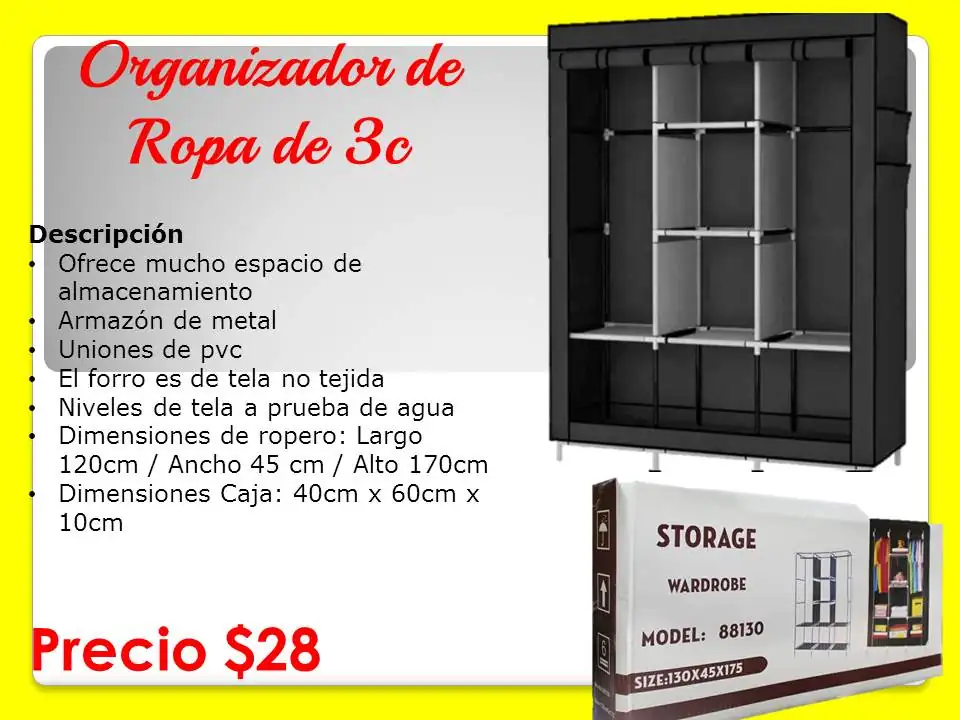 Organizador de ropa de tres cuerpos 4