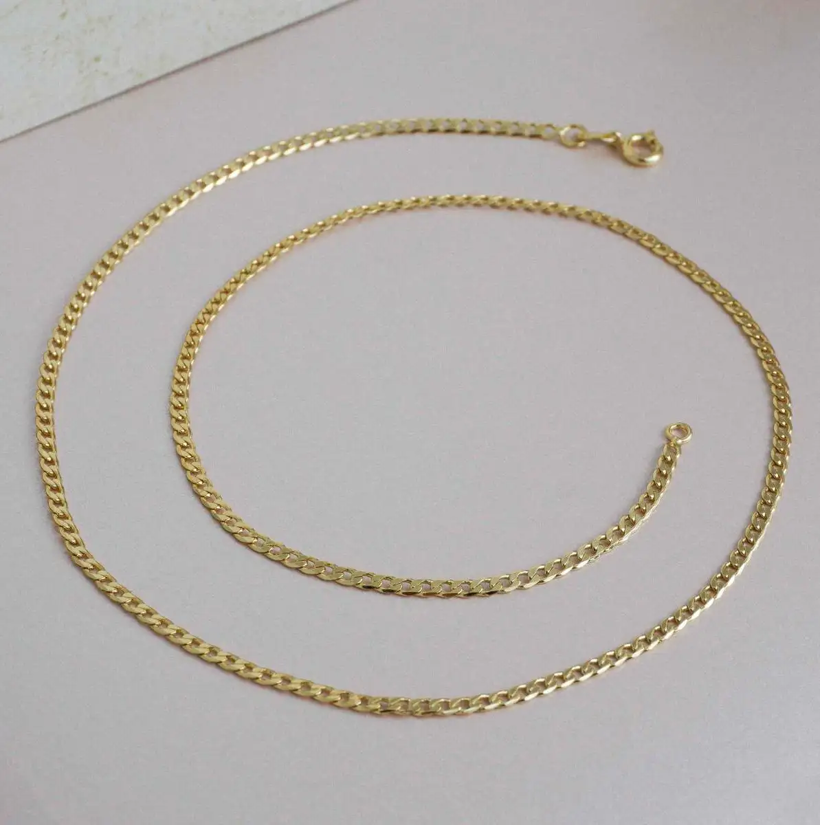 Cadena Cubana Plana Diamantada 2mm 50cms 4