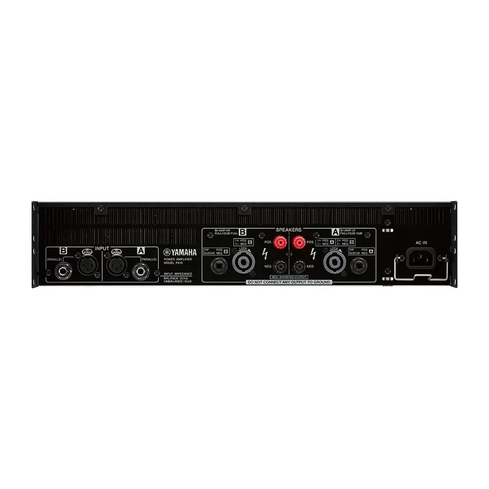  PODER YAMAHA PX10 1000W a 8 ohmios  PEDIDOS: 69442828  Procesamiento inteligente, potencia en serio. 1000 W x 2 a 8 Ω/1200 W x 2 a 4 Ω. 2x 1000W a 8Ω 2x 1200W a 4Ω Motor amplificador Clase D recientemente desarrollado con un LSI personalizado Funciones flexibles integradas de PEQ, crossover, filtros, retardo y limitador Preajustes de altavoces Yamaha Utilidades para una operación segura y protegida  Procesamiento inteligente. Poder serio. Desde el lanzamiento en 1976 del P2200, nuestro primer amplificador profesional, Yamaha se ha esforzado por conseguir el mayor nivel posible de calidad de sonido, potencia y fiabilidad en el campo de la sonorización en directo, estudios e instalaciones fijas. Los amplificadores de la nueva serie PX continúan con esta tradición de excelencia, utilizando la famosa tecnología de procesamiento de señal de Yamaha y nuestra inigualable experiencia en audio profesional para conseguir un diseño ligero y duradero capaz de proporcionar la máxima potencia a los altavoces a la vez que los protege con un procesamiento optimizado. Con un amplificador de clase D recién desarrollado como núcleo, los cuatro nuevos modelos que componen la serie PX son idóneos para muy diversas aplicaciones y entornos de sonorización en directo e instalaciones fijas. 2