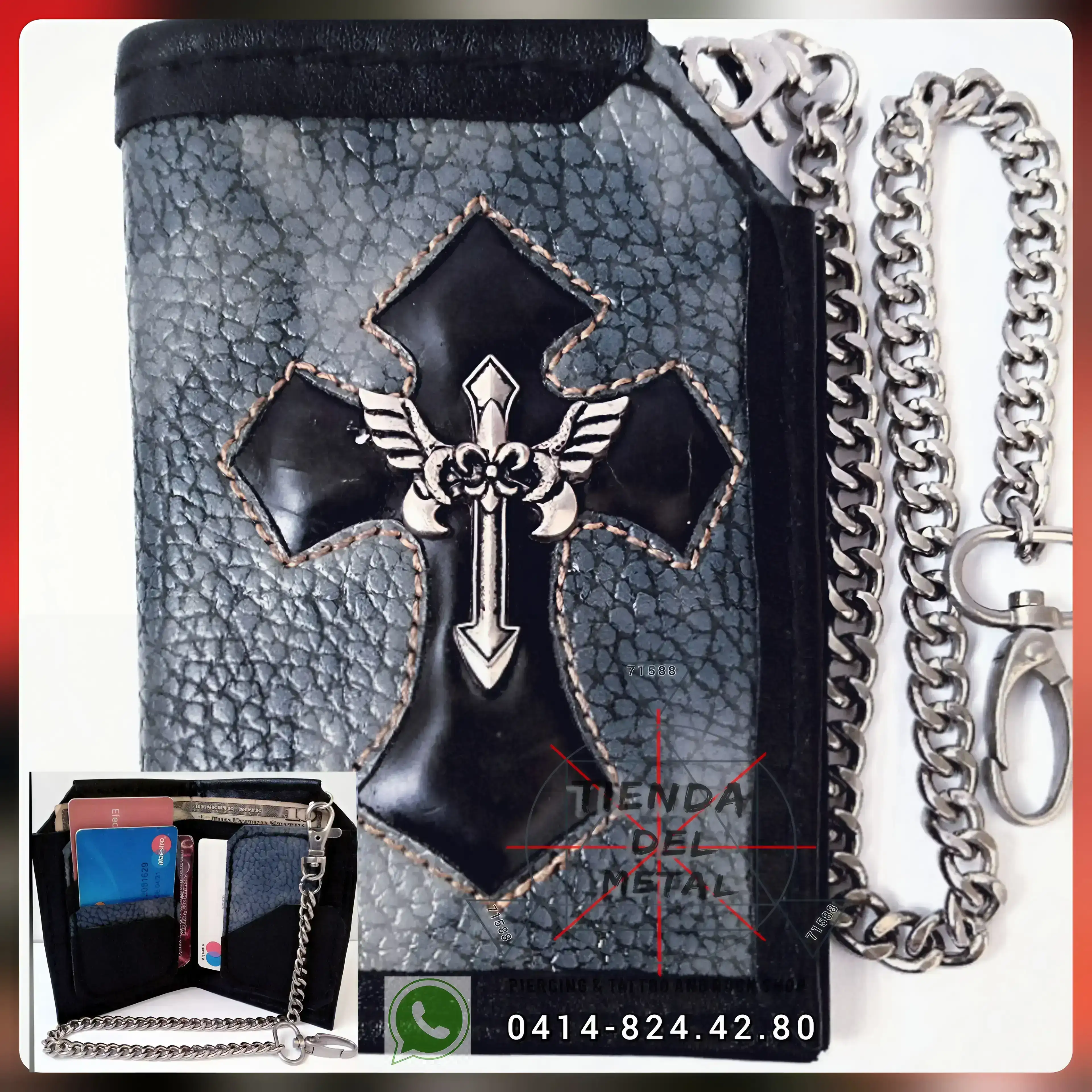 Billetera de bolsillo, Tienda del Metal, Rockera Cruz  2