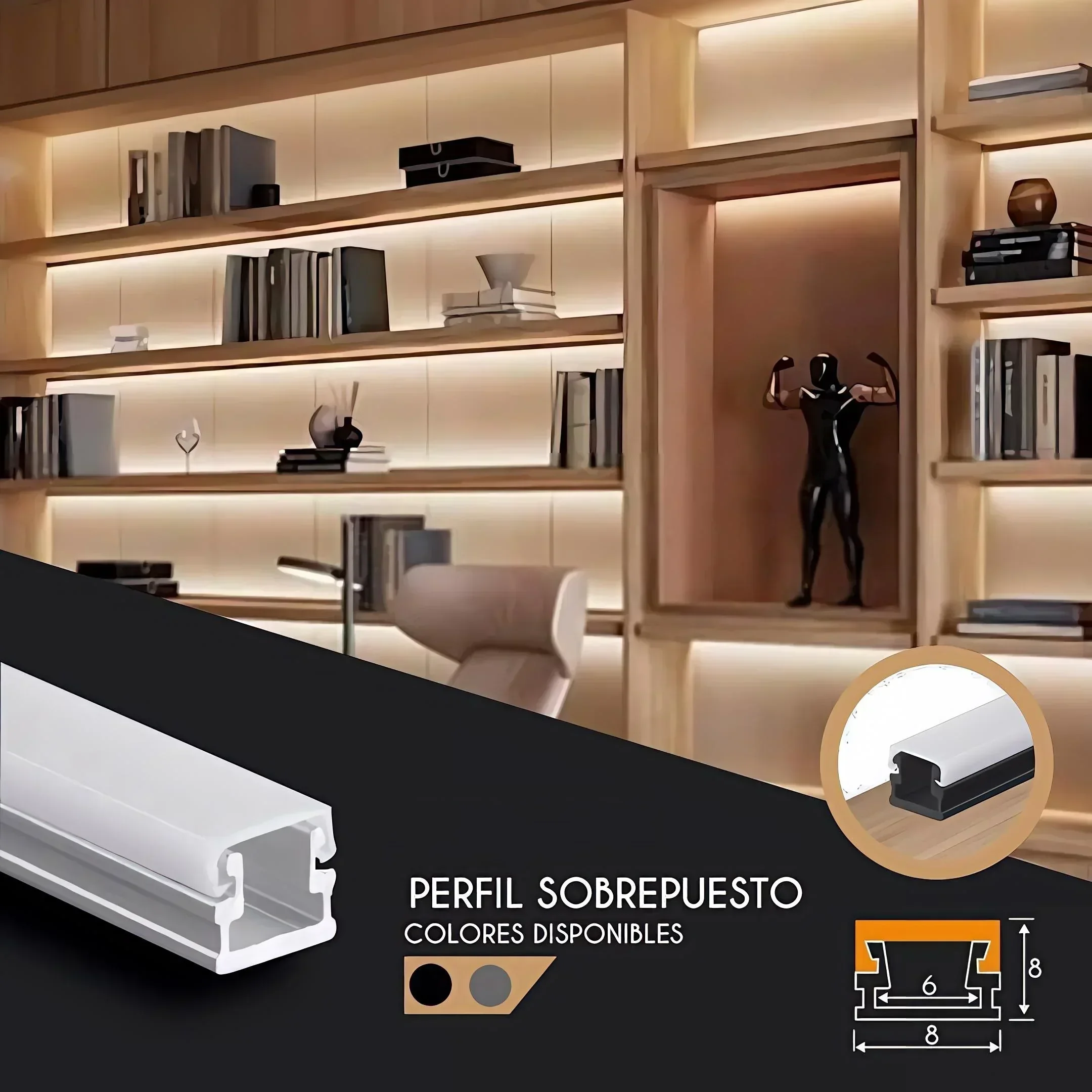 PERFIL ALUMINIO FEMTO 3MTS 