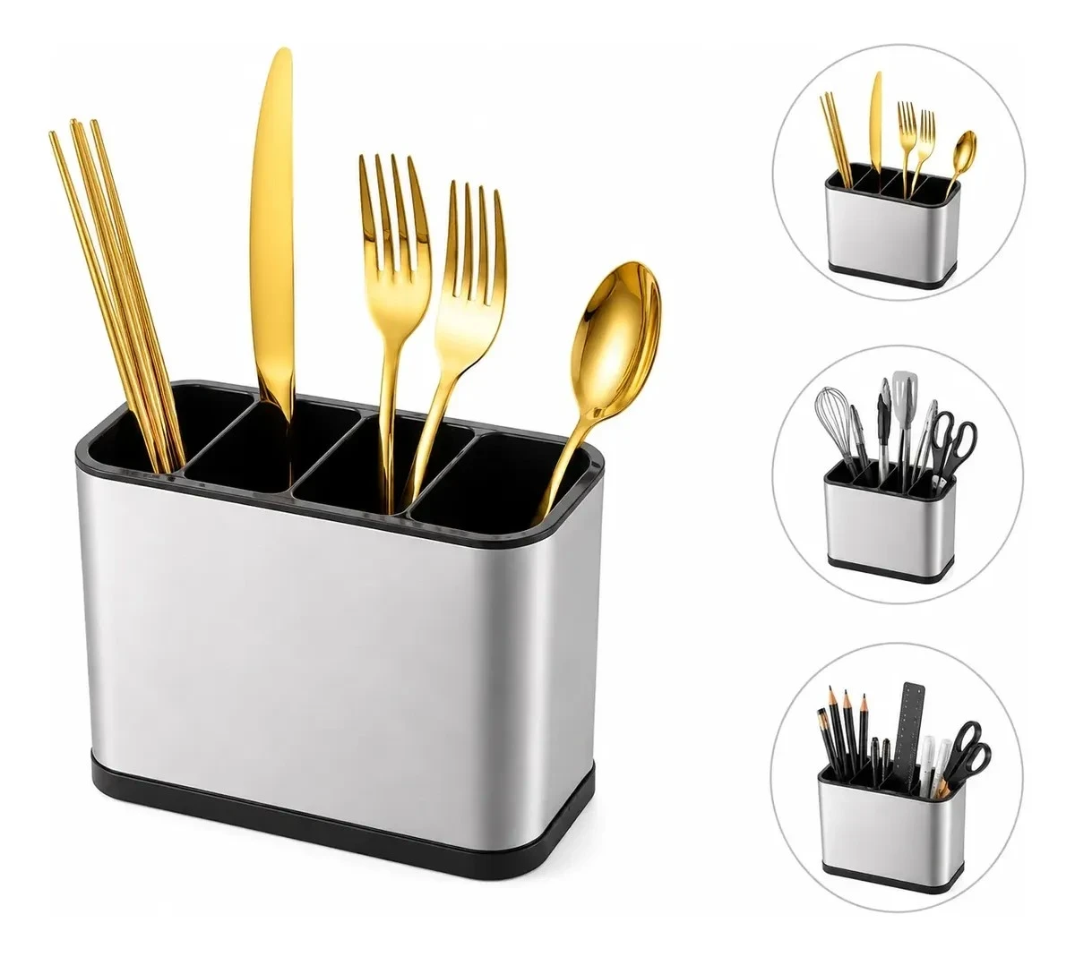 Escurridor De Cubiertos Utencilios Cocina Acero Inoxidable