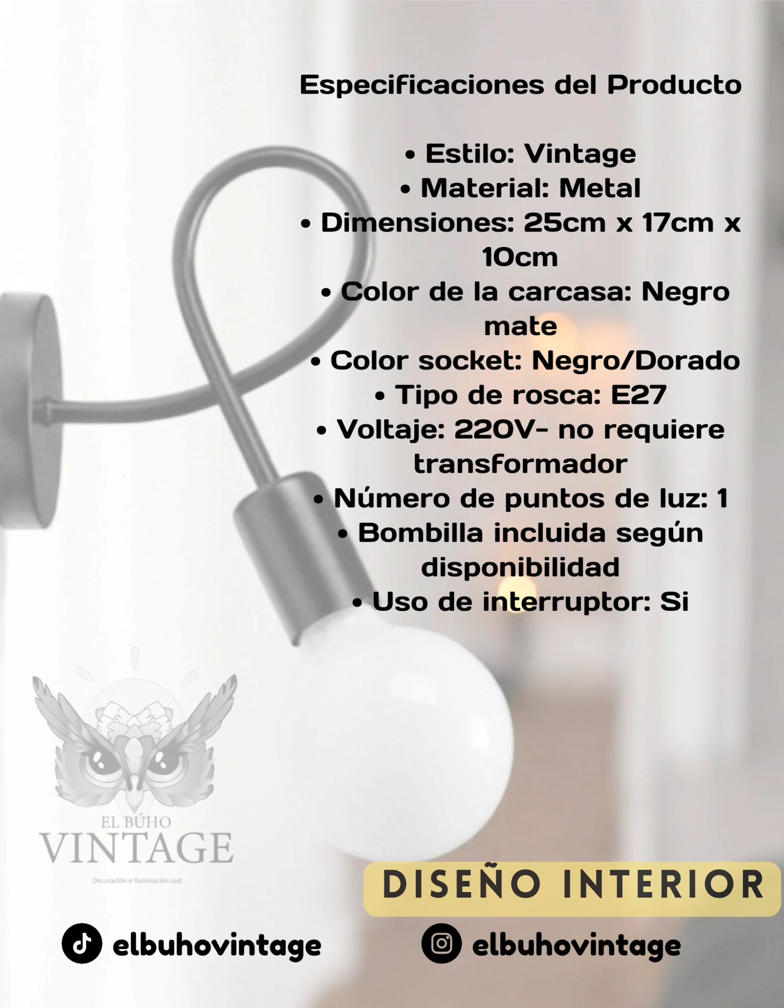 APLIQUE LED DECORATIVO LOFT  8