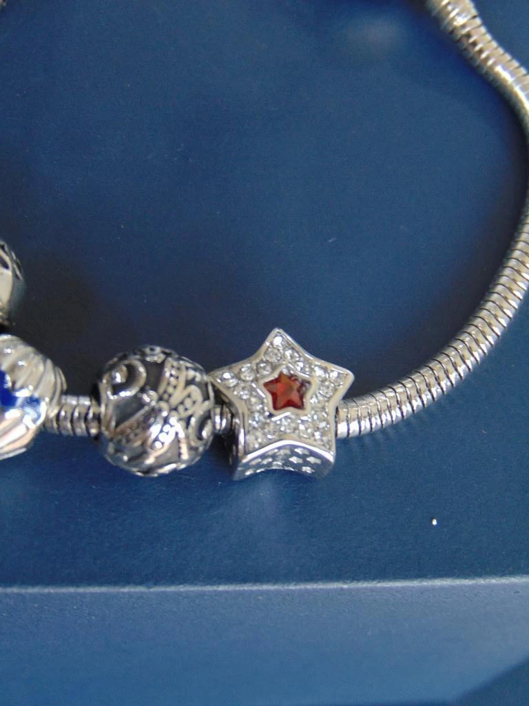 PULSERA ACERO PLATE TIPO PANDORA DESEOS 4