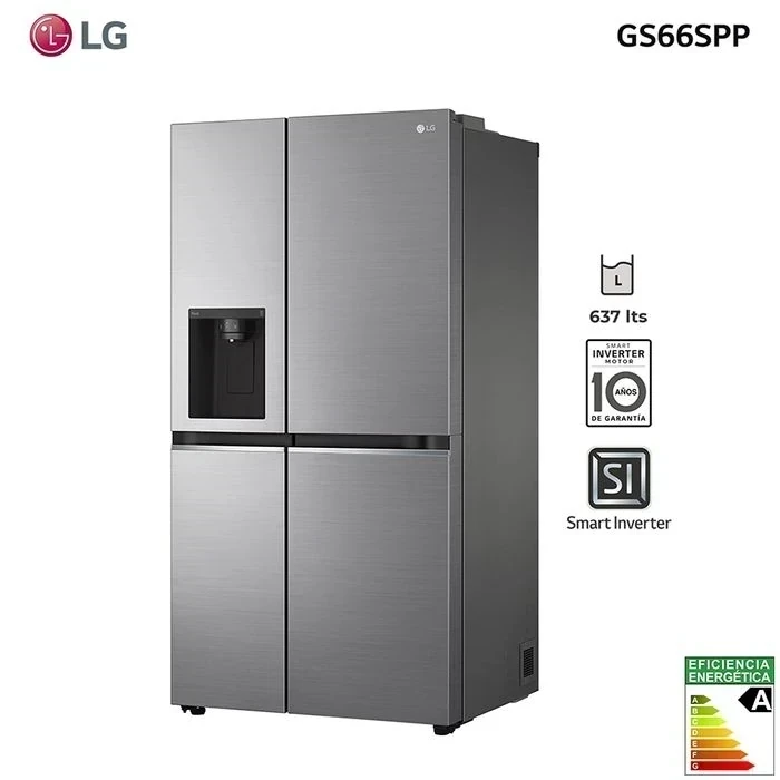 Heladera LG Side By Side  637 L Inverter Color Silver