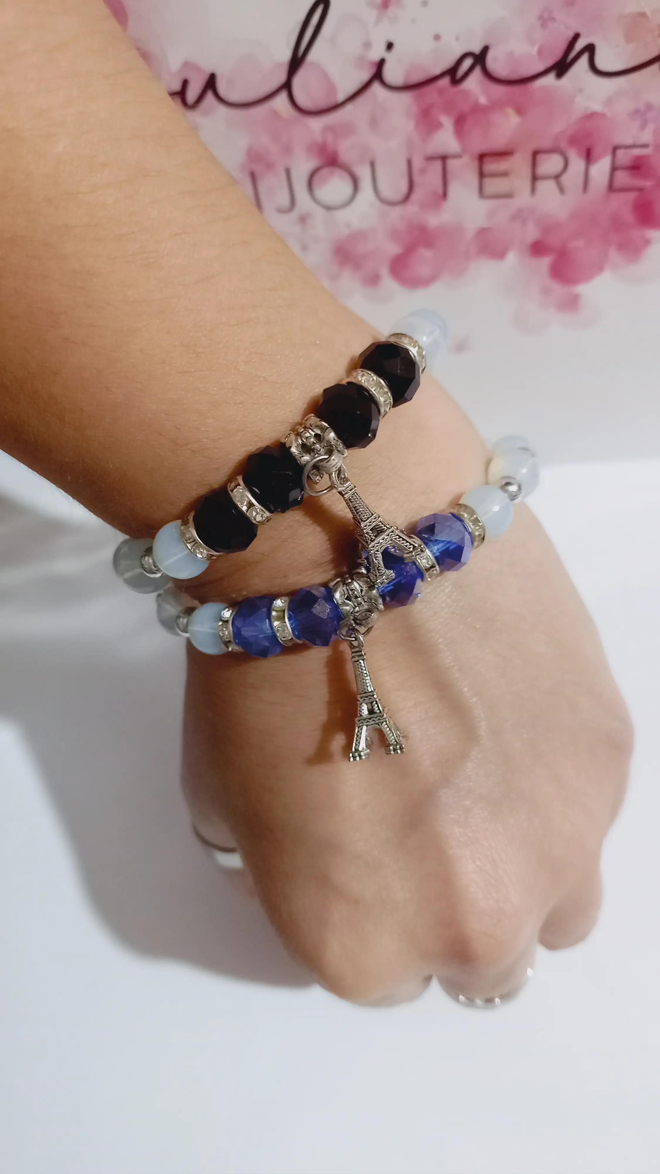 Pulsera elastica con piedra de la luna