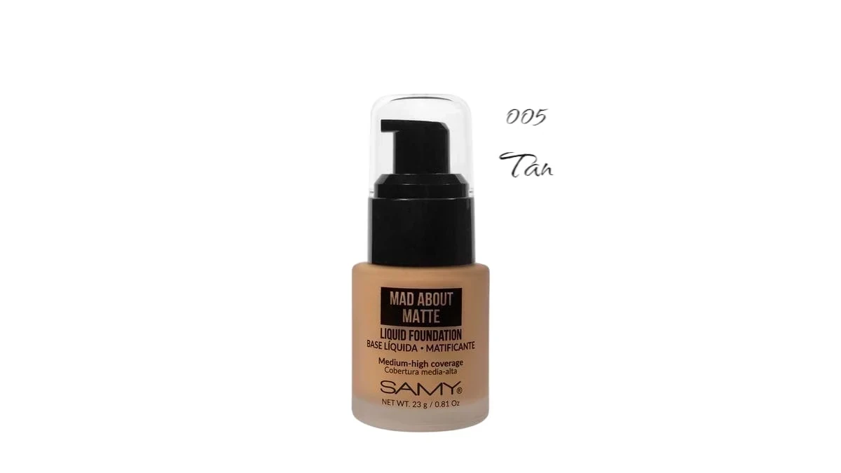 samy base liquida matificante tono 005 tan