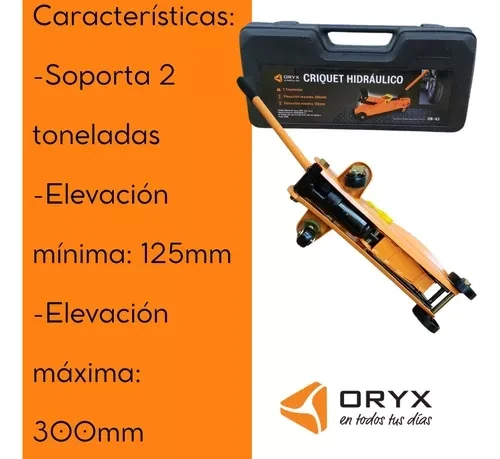 Criquet Hidráulico Carrito Gato Auto 2 Ton + Maletín Oryx 2