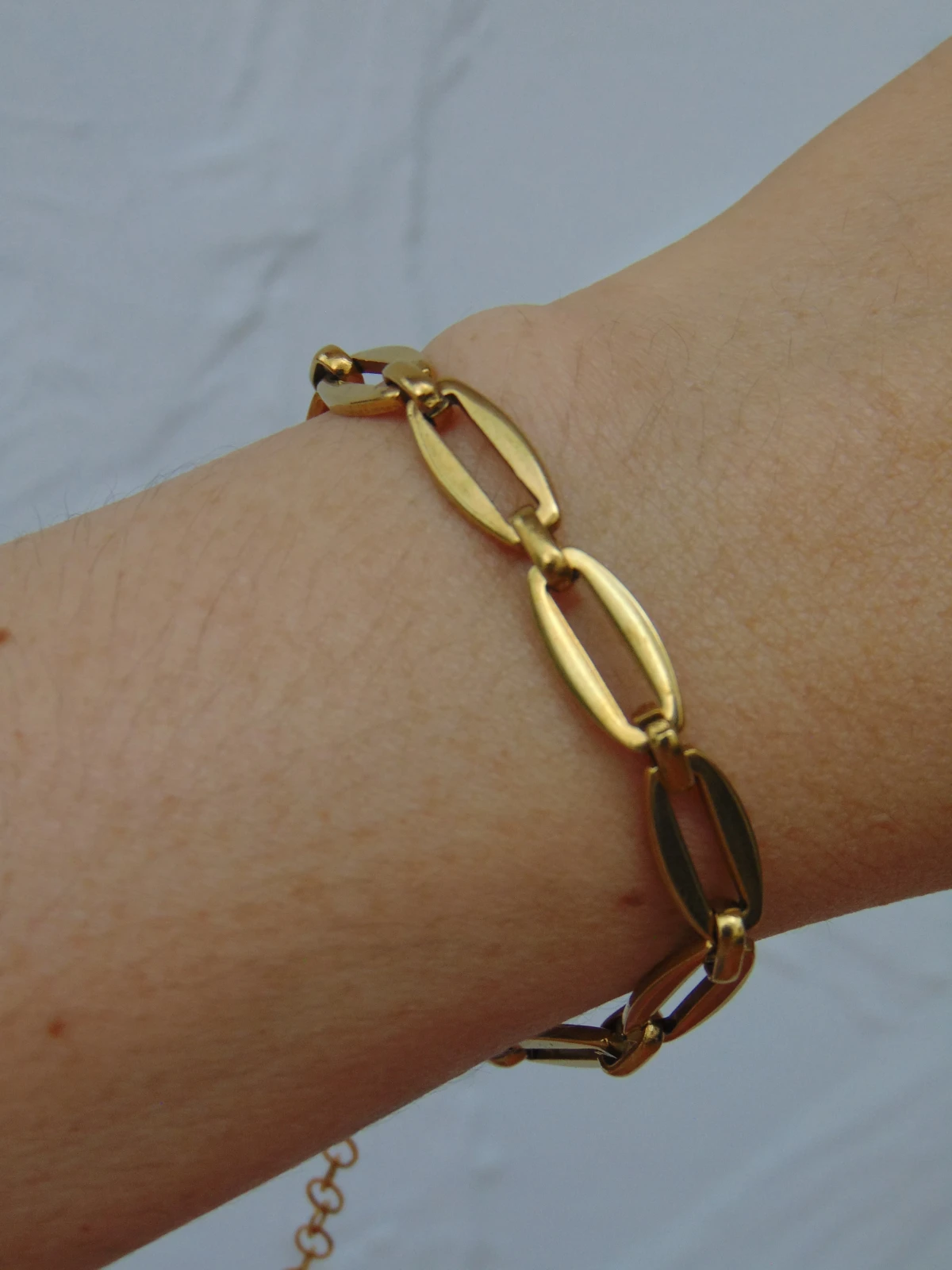 PULSERA ACERO DOR ESLABON ANCLA MARINO 
