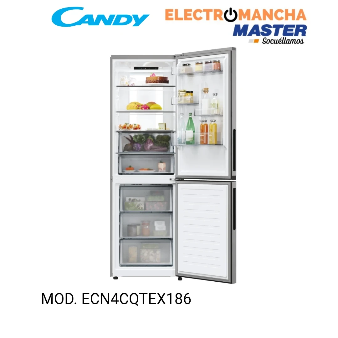 FRIGO COMBI CANDY ECN4CQTEX186 INOX NF E 2