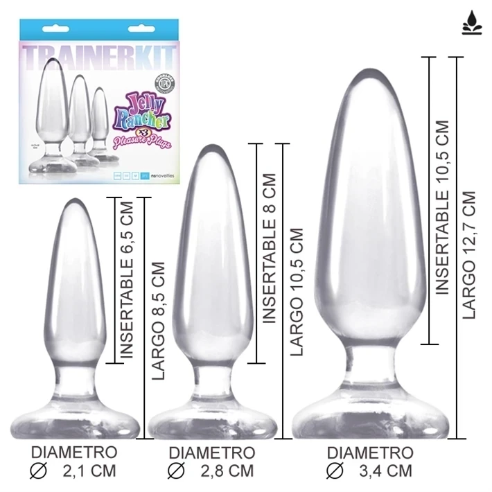 Kit de plugs anales transparentes