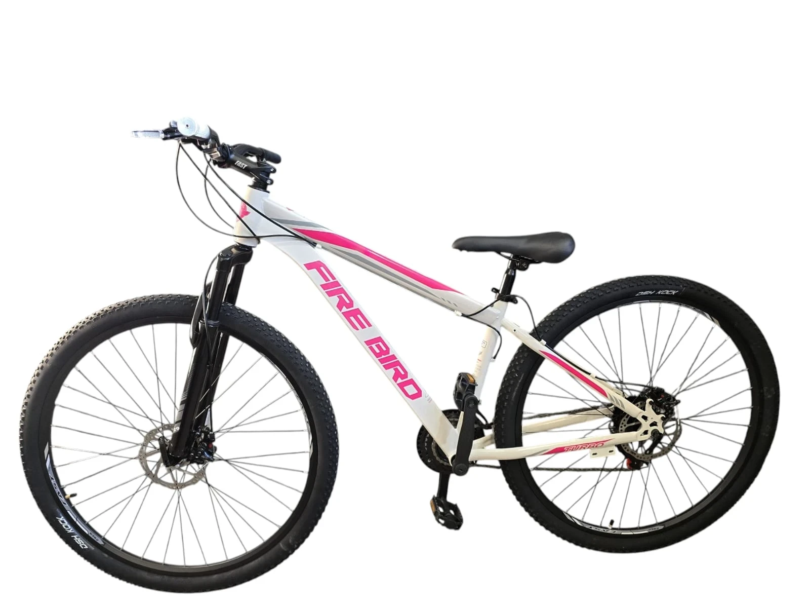 BICICLETA FIREBIRD TURBO ROD29 TALLE S COLOR BLANCO Y FUCSIA 21 VELOCIDADES