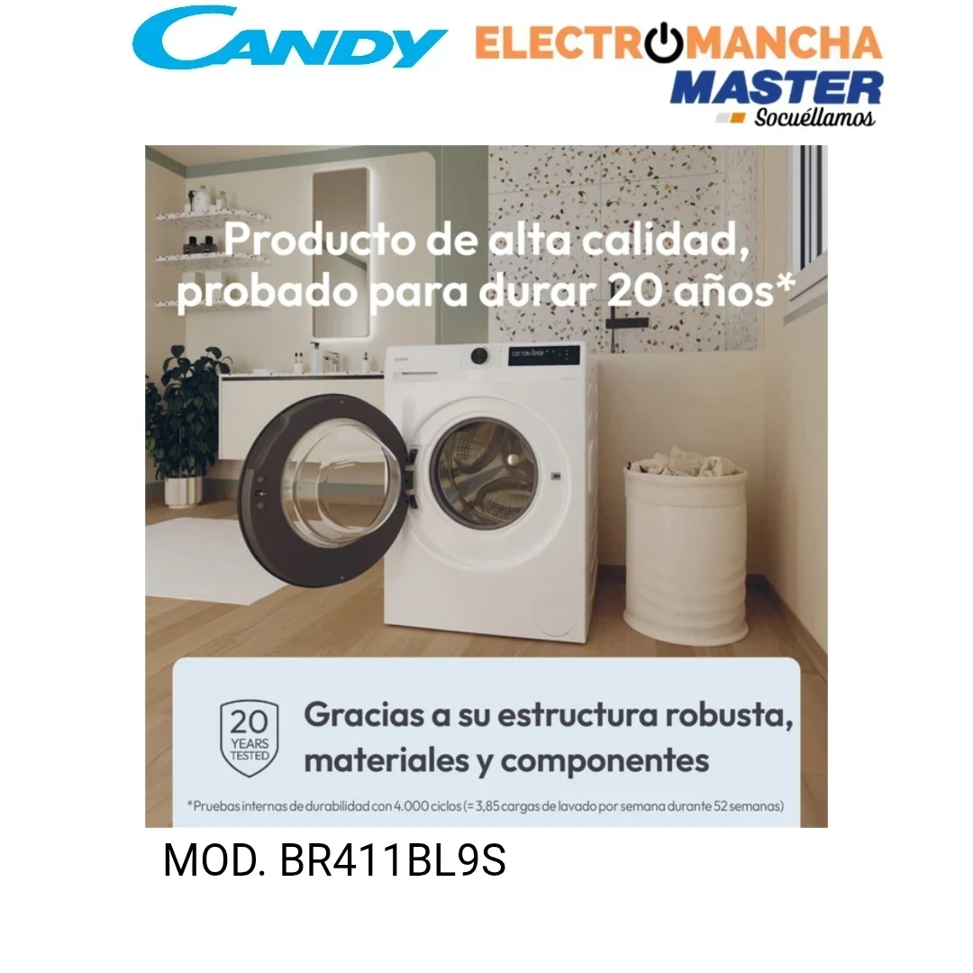 LAVADORA CANDY BR411BL9S 11 KILOS 1400 RPM CLASE A-30% 5