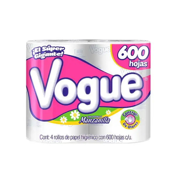 vogue +rendidor 4 renovado papel higiénico 600 hojas dobles