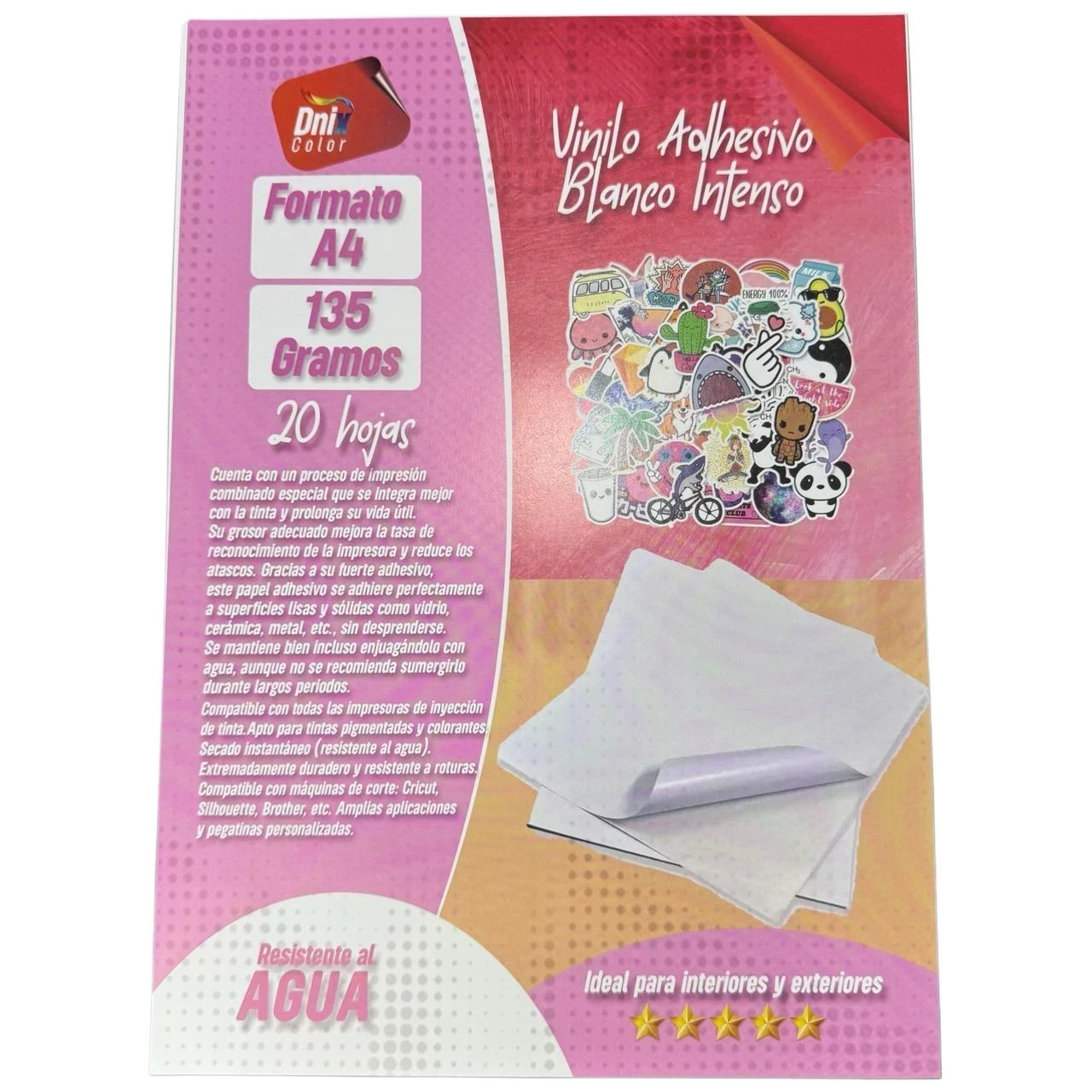 Vinilo Adhesivo Blanco Intenso Resistente Al Agua
