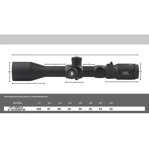 MIRA TELESCÓPICA HT-GEN2 4-16*44 SFIR FFP 4