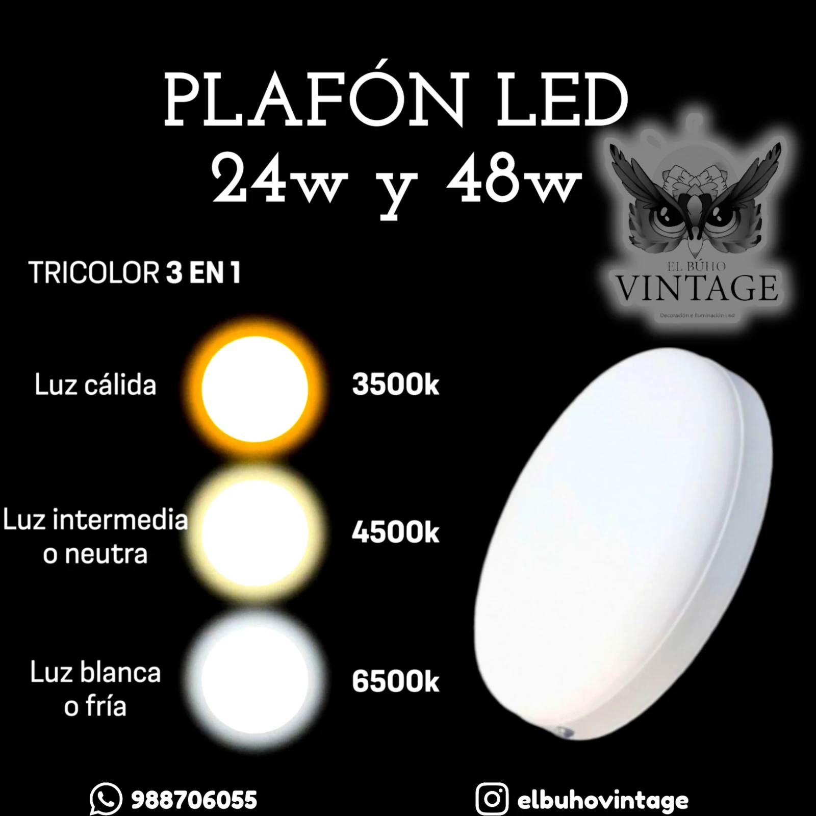 Plafón LED TIPO HIELO 24w y 48w  5