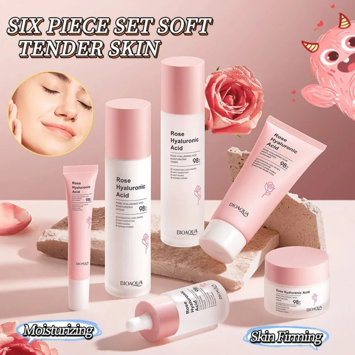 🌸✨ Kit BioAqua Rose + Ácido Hialurónico – Hidratación Profunda y Piel Suave como Pétalo 3