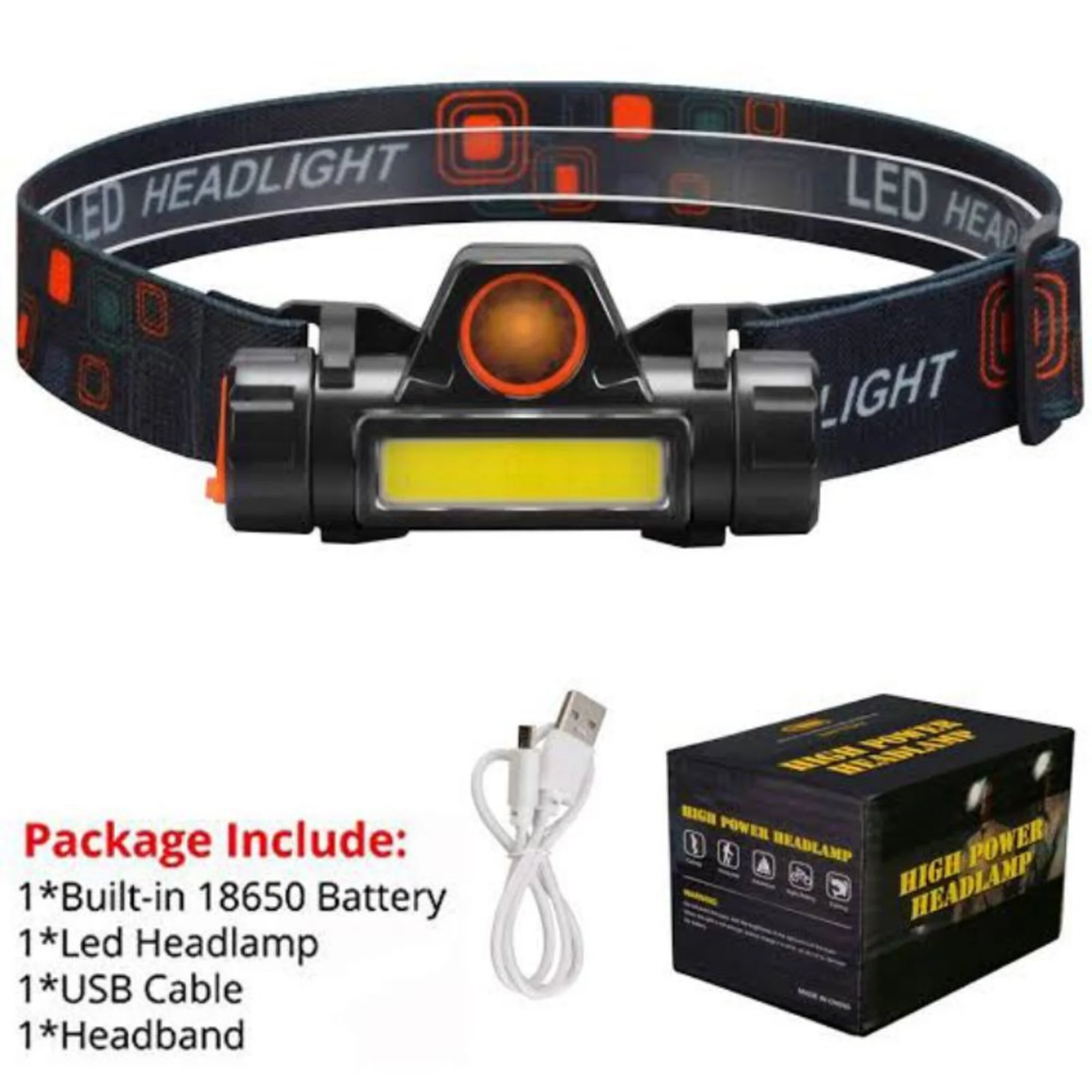Linterna Frontal 12000 LM Recargable  3