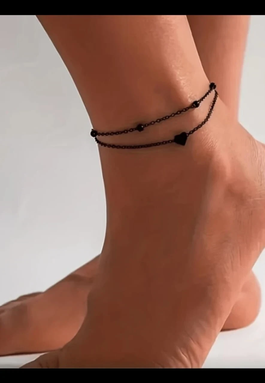Tobilleras para damas/2 Piezas/ Diseño de corazón ❤️