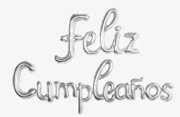 Globo metalizado frase feliz cumpleaños cursiva 2