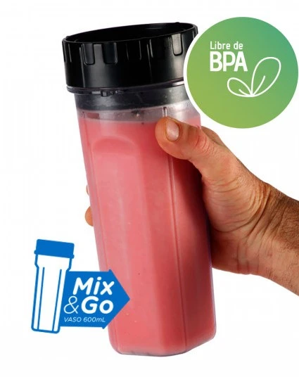 Licuadora Smartlife BL1402PN Jarra Vidrio + Mix & Go Smoothies 1000w 3