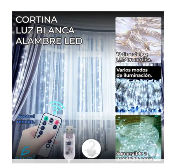 Cortina Luz LED Luz Blanca 