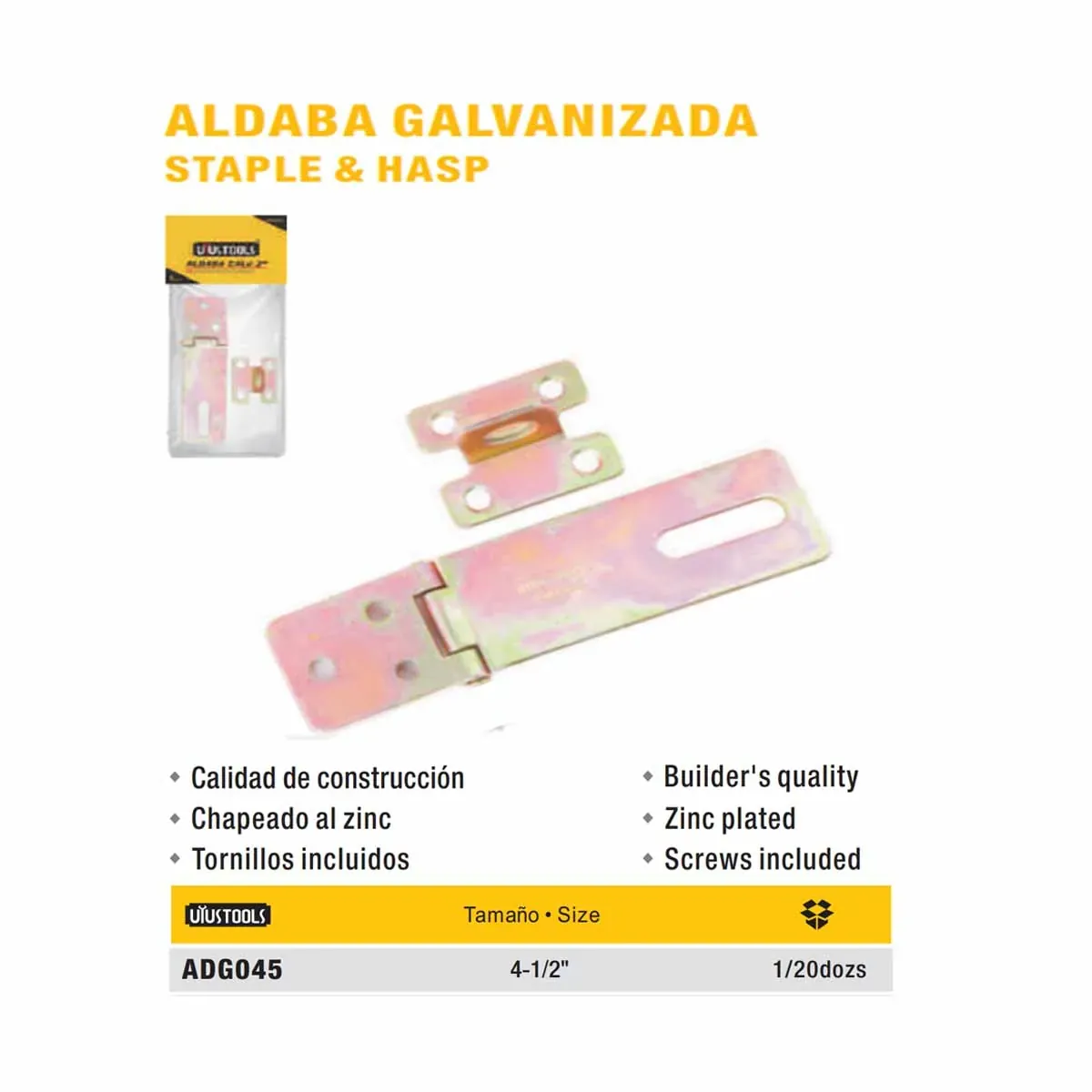 ALDABA GALVANIZADA ZA UYUST 4.5" 