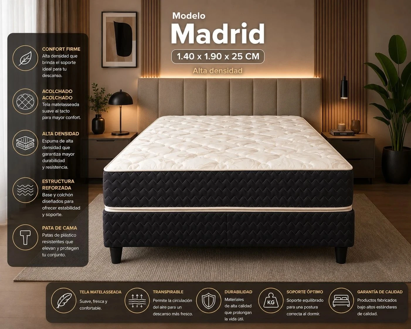  SOMMIER 2 PLAZAS MADRID ALTA DENSIDAD