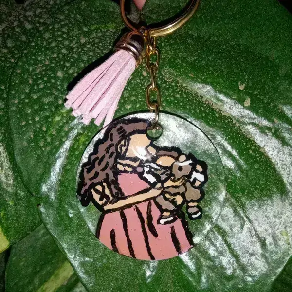 Llavero acrilico pintado a mano 2