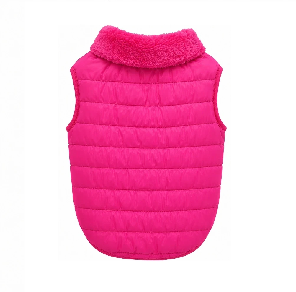 Chaleco impermeable con forro peluche fucsia