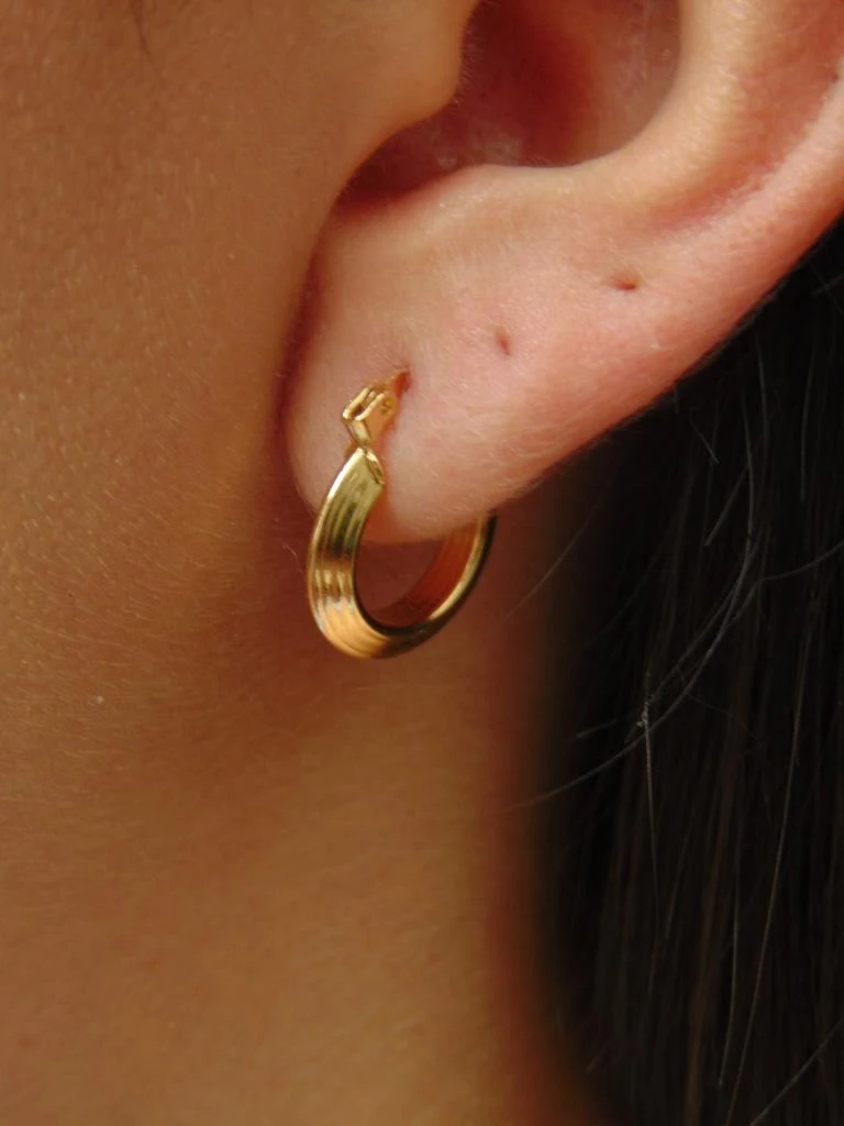 CANDONGA ORO LAMINADO 18K GLOBO REDOND TALLADA 1.5CM|2MM 3
