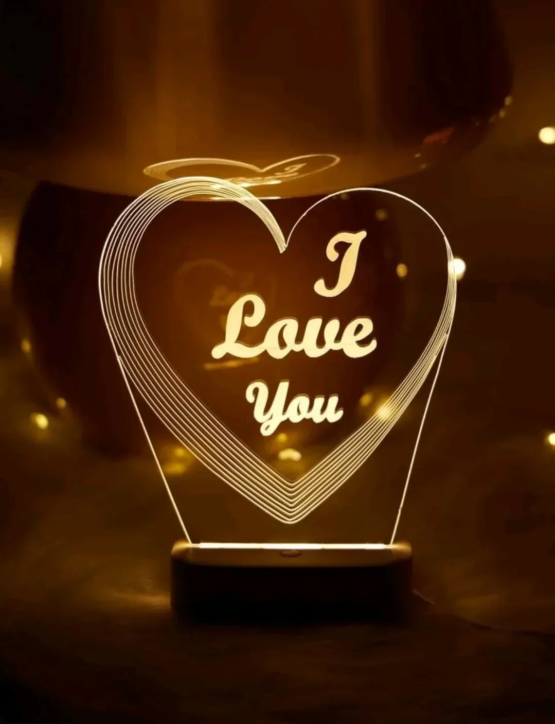 Lampara de luz led de corazón  2