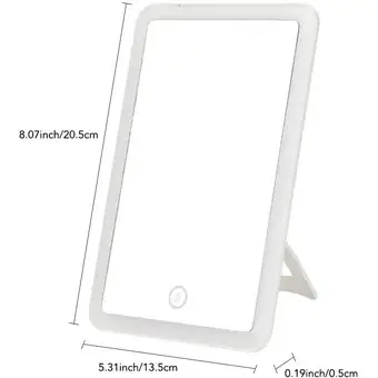 ESPEJO CON LUZ LED, LBP, RECARGABLE, 20.5 CM (8’’) -BLANCO  2