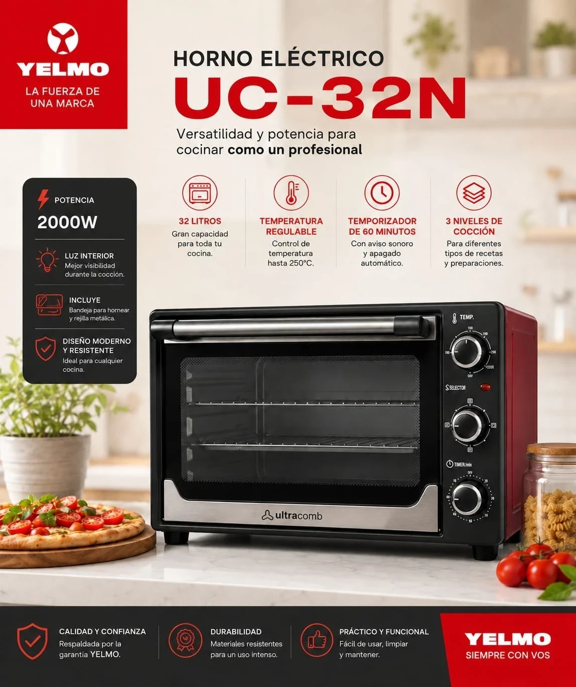 Horno Eléctrico Ultracomb 32LTR