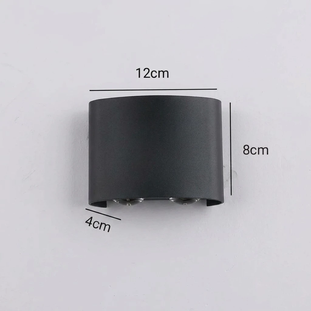 APLIQUE PARED LED DECO NEGRO IP65 PC 4L 4X2W 3000K 4