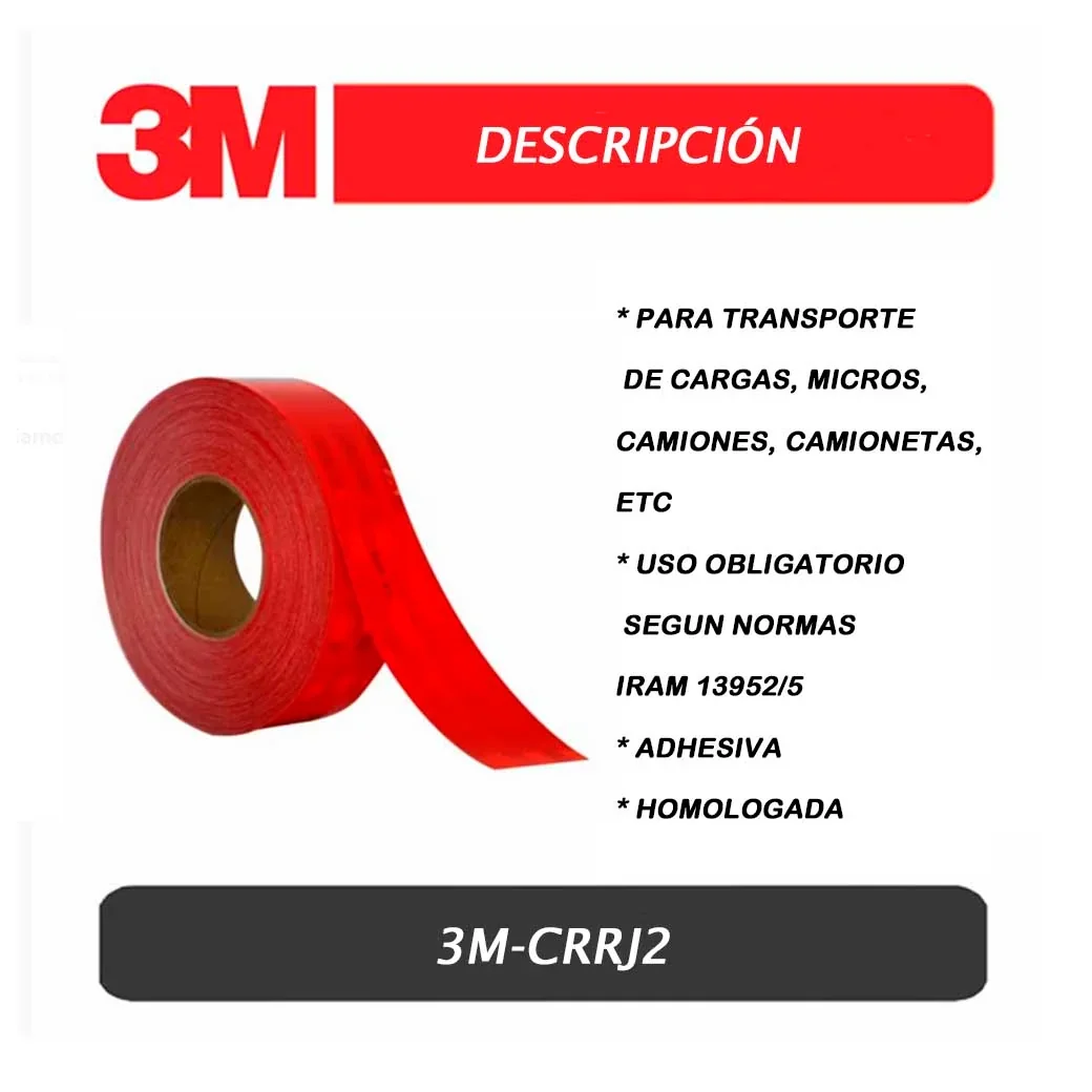 CINTA REFLECTIVA 3M (Rollo/50Yd) Rojo 2"