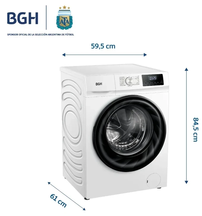 LAVASECARROPAS BGH 10+6KG BLANCO INVERTER BWDN10W25AR 3