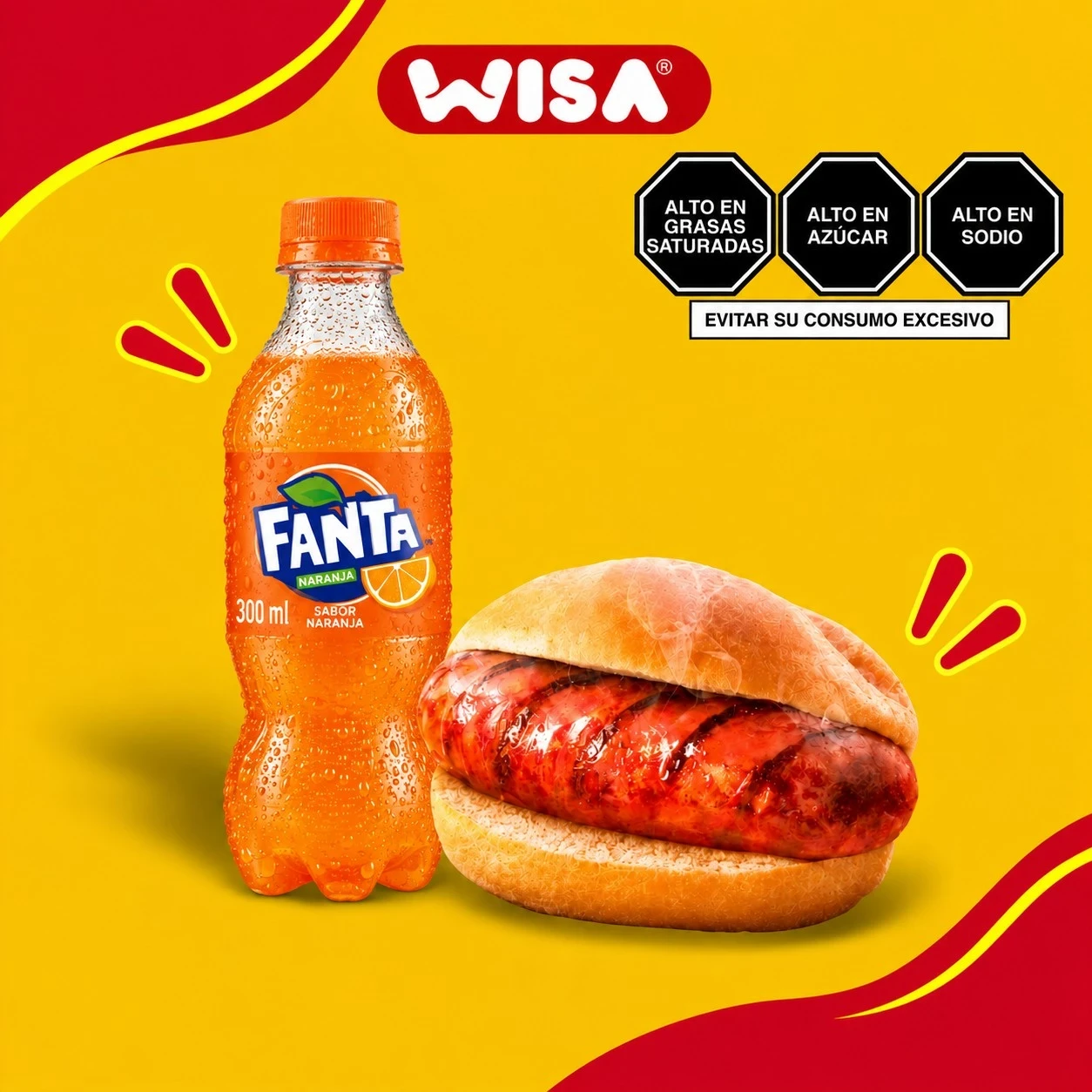 Choripan + Fanta Naranaja 300 ML